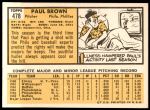1963 Topps #478  Paul Brown  Back Thumbnail