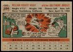 1956 Topps #286  Bill Wight  Back Thumbnail