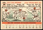 1956 Topps #29  Jack Harshman  Back Thumbnail