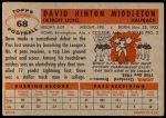 1956 Topps #68  Dave Middleton  Back Thumbnail