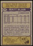 1979 Topps #125   -  Matt Blair All-Pro Back Thumbnail