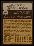1973 Topps #482  Rick Reuschel  Back Thumbnail