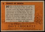 1956 Topps Davy Crockett Orange Back #9   Dance of Death  Back Thumbnail