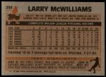 1983 Topps #253  Larry McWilliams  Back Thumbnail