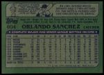 1982 Topps #604  Orlando Sanchez  Back Thumbnail