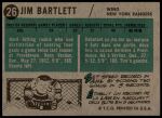 1958 Topps #26  Jim Bartlett  Back Thumbnail