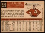 1959 Topps #525  Jim Coates  Back Thumbnail