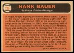 1966 Topps #229  Hank Bauer  Back Thumbnail