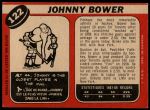 1968 O-Pee-Chee #122  Johnny Bower  Back Thumbnail