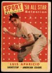 1958 Topps #483   -  Luis Aparicio All-Star Front Thumbnail