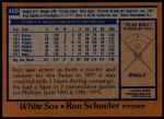 1978 Topps #409  Ron Schueler  Back Thumbnail