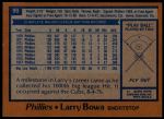 1978 Topps #90  Larry Bowa  Back Thumbnail