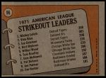 1972 Topps #96   -  Vida Blue / Joe Coleman / Mickey Lolich AL Strikeout Leaders  Back Thumbnail