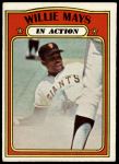 1972 TOPPS BASEBALL #712 BOBBY BONDS IN ACTION SAN FRANCISCO GIANTS