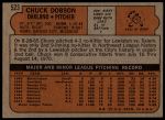 1972 Topps #523  Chuck Dobson  Back Thumbnail