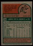 1975 Topps #184  Jorge Orta  Back Thumbnail