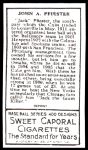 1911 T205 Reprint #156  Jack Pfiester  Back Thumbnail