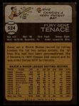1973 Topps #524  Gene Tenace  Back Thumbnail