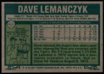 1977 Topps #611  Dave Lemanczyk  Back Thumbnail