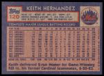 1984 Topps #120  Keith Hernandez  Back Thumbnail