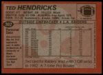 1983 Topps #302  Ted Hendricks  Back Thumbnail