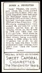 1911 T205 Reprint #156  Jack Pfiester  Back Thumbnail