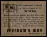 1950 Topps Freedoms War #161   On the Run Back Thumbnail
