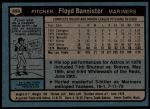1980 Topps #699  Floyd Bannister  Back Thumbnail