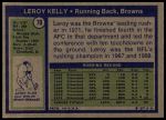1972 Topps #70  Leroy Kelly  Back Thumbnail