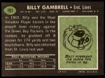 1969 Topps #101  Billy Gambrell  Back Thumbnail