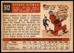 1959 Topps #512  George Altman  Back Thumbnail