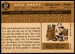 1960 Topps #27  Dick Drott  Back Thumbnail