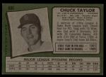 1971 Topps #606  Chuck Taylor  Back Thumbnail
