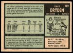 1971 O-Pee-Chee #159  Dave Dryden  Back Thumbnail