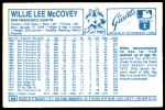 1978 Kellogg's #23  Willie McCovey  Back Thumbnail