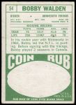 1968 Topps #54  Bobby Walden  Back Thumbnail