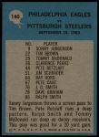 1964 Philadelphia #140   -  Joe Kuharich  Eagles Play Back Thumbnail
