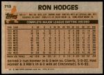 1983 Topps #713  Ron Hodges  Back Thumbnail