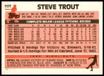1983 Topps Traded #117 T Steve Trout  Back Thumbnail