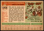 1955 Topps #143  Dick Schofield  Back Thumbnail