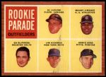1962 Topps #598   -  Manny Jimenez / Jim Hickman / Ed Olivares / Howie Goss / Al Luplow Rookie Parade - Outfielders Front Thumbnail