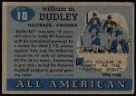 1955 Topps #10  Bill Dudley  Back Thumbnail