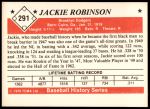 1979 TCMA The 1950's #291  Jackie Robinson  Back Thumbnail