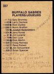 1974 O-Pee-Chee NHL #337   Sabres Team Back Thumbnail