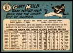 1965 Topps #287  Gary Kolb  Back Thumbnail