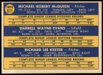 1970 Topps #621   -  Darrell Evans / Mike McQueen / Rick Kester Braves Rookies Back Thumbnail