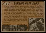 1962 Mars Attacks #6   Burning Navy Ships  Back Thumbnail