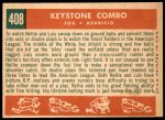 1959 Topps #408   -  Luis Aparicio / Nellie Fox Keystone Combo Back Thumbnail