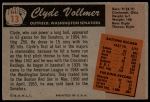 1955 Bowman #13  Clyde Vollmer  Back Thumbnail