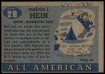 1955 Topps #28  Mel Hein  Back Thumbnail